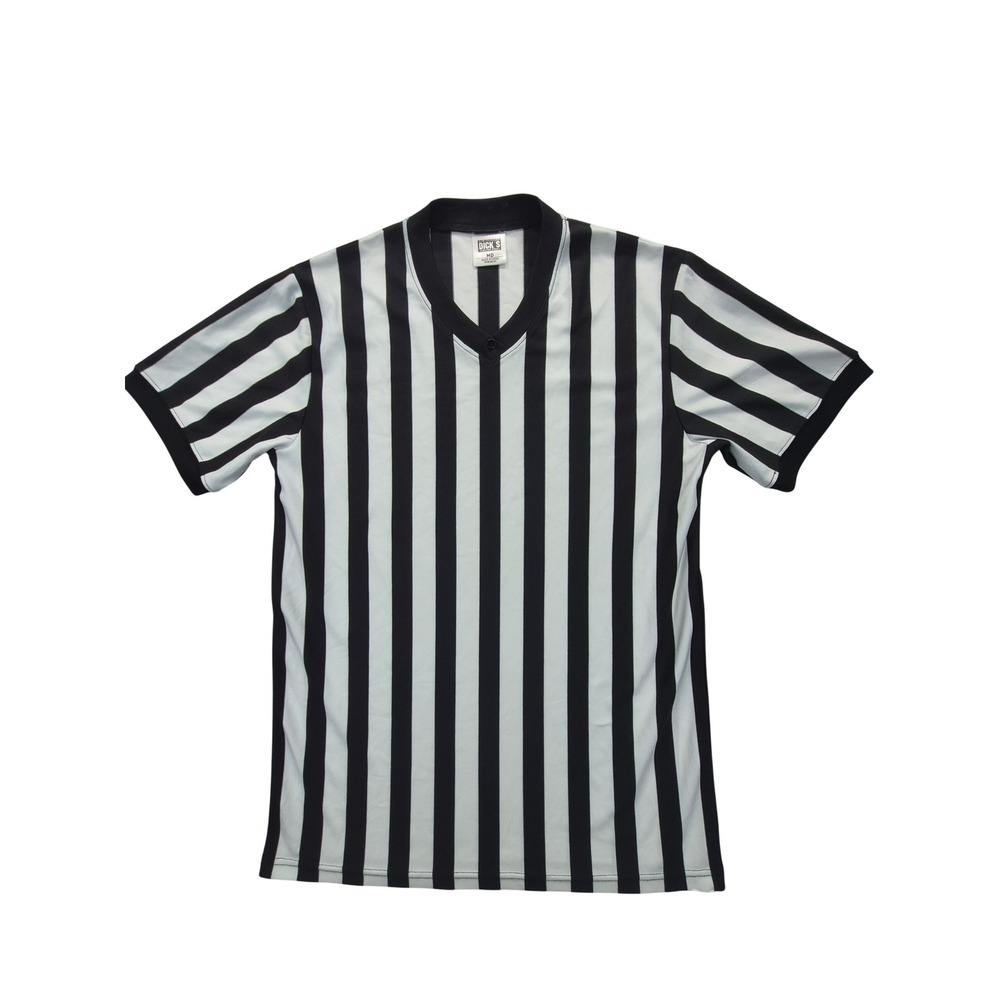 Dicks Sporting Goods Referee Shirt Mens Medium Black White Striped DSG11006